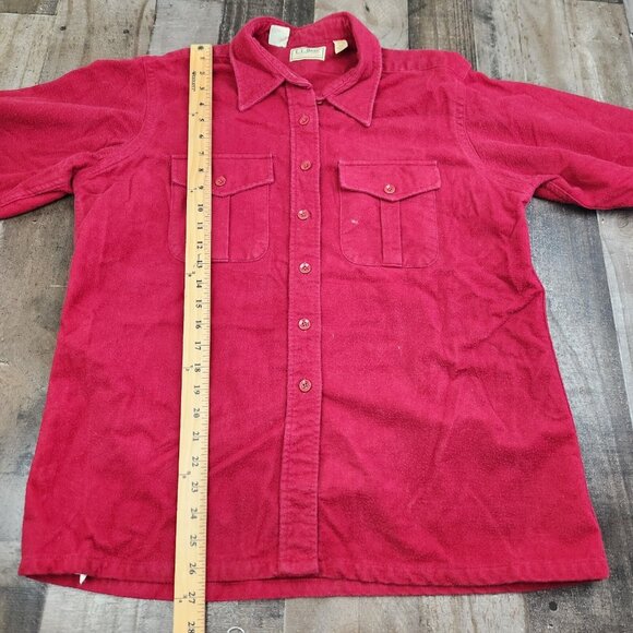 Vintage LL Bean size XL 20 Chamois Red Flannel Long Sleeve Shirt Made USA - Picture 6 of 11